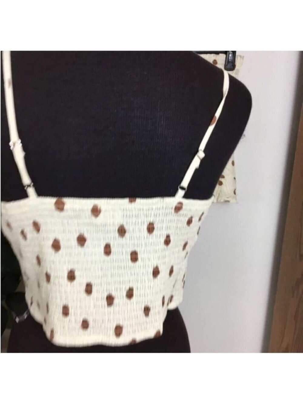 SO twist front crop top & short set Woman’s Juniors XL ginger dots - Picture 6 of 13